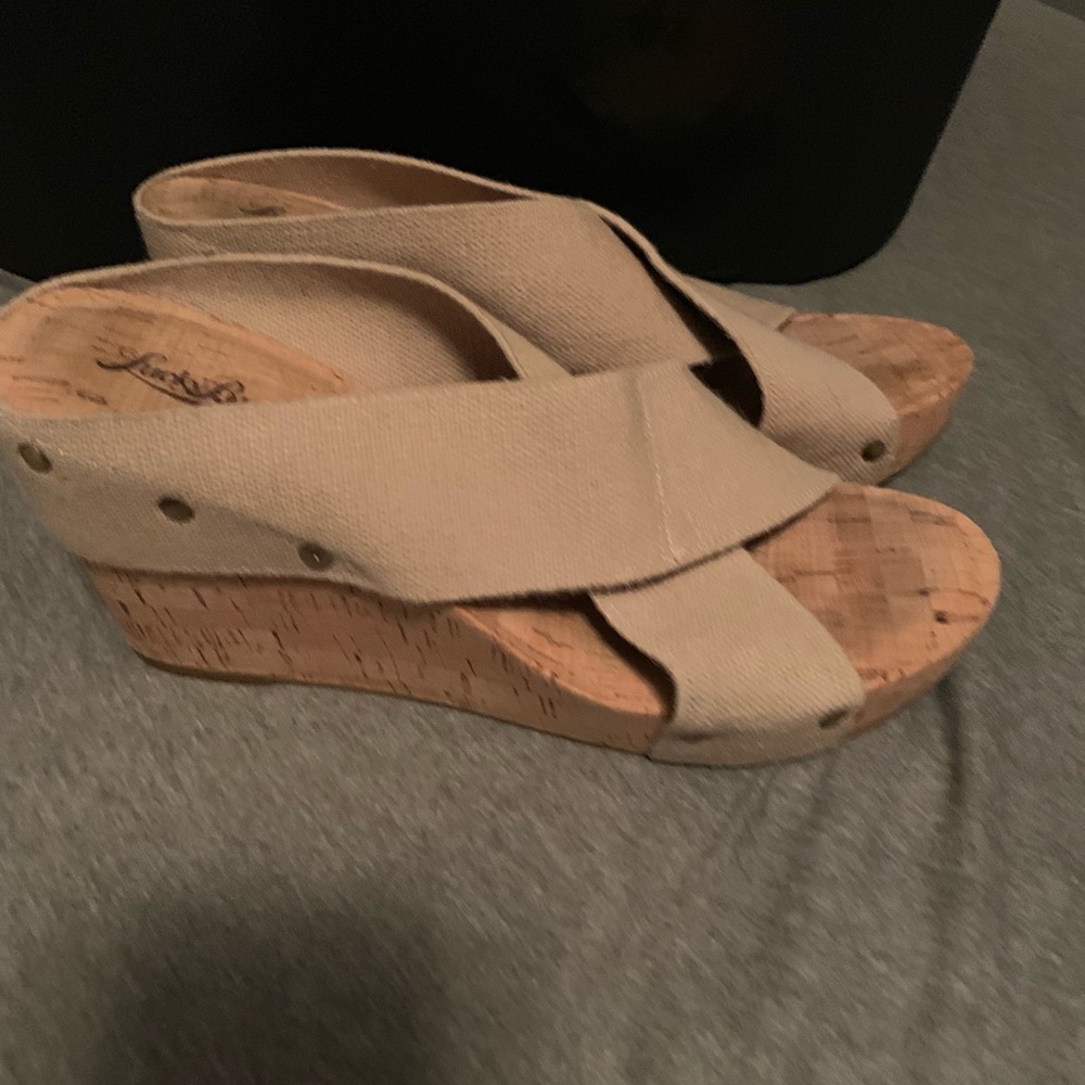 Lucky brand sandal heels wedges size 10
